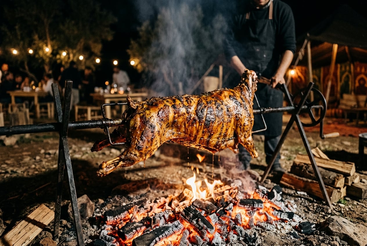 Méchoui agneau à la broche